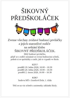 setkání budoucích prvňáčků